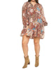 Show Me The Way Print Dress In Brown - thumbnail