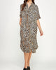 The Button Up Print Dress In Black - thumbnail