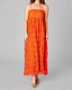 Tiana Lace Midi Dress In Orange - thumbnail