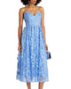 Sleeveless Tulle Midi Dress In Delphinium Blue - thumbnail
