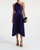 Ruby Satin Pleated Dress In Purple - thumbnail