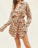 Tiger Eye Shirt Dress In Gold - thumbnail