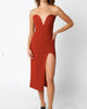 Valerie Midi Dress In Dark Red - thumbnail