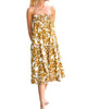 Serena Spaghetti Strap Floral Midi Dress In Sundial - thumbnail