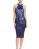 Rosette Dress In Navy Multi - thumbnail