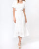 Katina Embroidered Cut Out Midi Dress in White - thumbnail