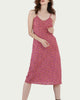 Bias Floral-Print Midi Slip Dress in Rose - thumbnail