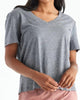 W Bamboo Heritage V-Neck Tee - Heather Flint in Grey - thumbnail
