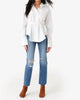 Women'S Slit Back Waist Tie Shirt in Blanc - thumbnail