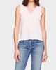 Linen Sleeveless V Neck Top in Pink - thumbnail