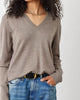 Evelyn Merino V-Neck Sweater in Otter - thumbnail