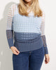 Long Sleeve Fishnet Sweater in Blue - thumbnail