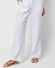 Malibu Linen Pull On Pant in Striped White And Blue - thumbnail