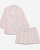 Women'S Cotton Classic Striped Short Pajama Set in Beige - thumbnail