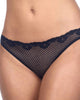 Duet Lace Low Rise Thong in Black - thumbnail