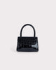 Mini Croco Embossed Handbag in Black - thumbnail