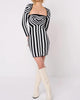 Monochrome Illusion Heart Shrug Dress Set in Black/White - thumbnail