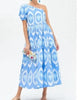 One Shoulder Maxi Dress in Blue - thumbnail