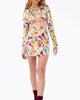 Thora Cutout Long Sleeve Mini Dress in Green - thumbnail