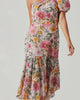Santorini One Shoulder Dress in Taupe Fuchsia - thumbnail