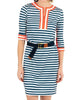 Split Neck Dress - The Hinckley In Navy - thumbnail