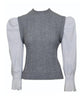 Clare Bubble Sleeve Top in Grey - thumbnail