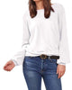 Stop By Twist Back Pullover in Soft White - thumbnail