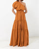 One Shoulder Puff Sleeve Maxi Dress in Tuscan Sun - thumbnail