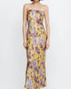 Moondance Strapless Maxi Dress In Golden Violet - thumbnail