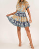 Dolce Doll Mini Dress in Gold/Blue/Metallic - thumbnail