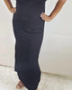 Shoulder Pads Maxi Dress in Black - thumbnail