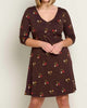 Rosalinda Dress In Carob Duo Print - thumbnail
