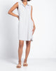 Reef Point Dress In White Olive Grove Stripe - thumbnail