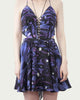 Zeta Lace-Up Cutout Halterneck Mini Dress in Purple/Blue - thumbnail