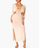 Ruched Cutout Maxi Cover Up in Beige - thumbnail