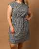 Jade Cheeta Dress In Grey And Jade Print - thumbnail