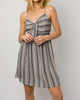 Mullan Striped Sleeveless Dress In Charcoal/Ivory - thumbnail