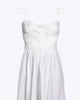 Sierra Lace-Up Open-Back Poplin Mini Dress in White - thumbnail