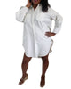 Oversized Shirtdress in White - thumbnail