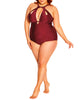 Nala Cut Out Halter Neck One Piece Swimsuit - thumbnail
