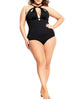 Leia Cut Out Halter Neck One Piece Swimsuit - thumbnail