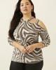 Sadie Cutout Zebra Print Top - thumbnail