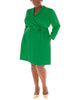 SATIN BACK  CREPE FULLY LINED DRESS W/SELF SASH - thumbnail