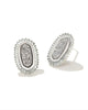 Baguette Ellie Stud Earrings - Rhd 080 in Silver - thumbnail