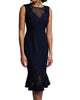 Mesh Detail Dress In Midnight Blue - thumbnail