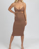Cutout Ribbed Midi Dress In Mocha - thumbnail