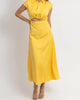 Button Down Midi Dress In Jacey Yellow - thumbnail