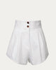 Solid Pleated Short In White - thumbnail
