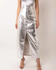 Lupe Metallic Maxi Skirt In Silver - thumbnail