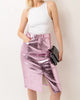 Lupe Metallic Pencil Skirt In Pink - thumbnail